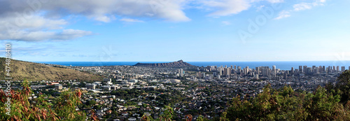 Hawaii, Oahu, Honolulu, view from above with diamond head