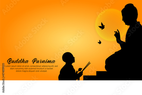 Happy Buddha Purnima Vesak,Buddhist festival- Vector