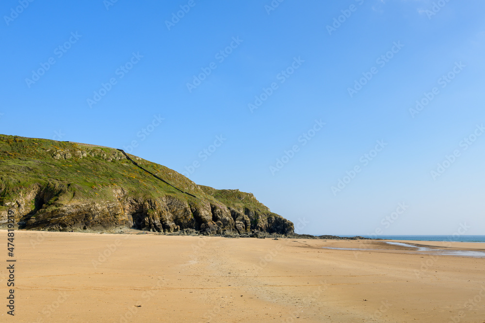 The Cap de Carteret in Europe, France, Normandy, Manche, in spring on a sunny day.