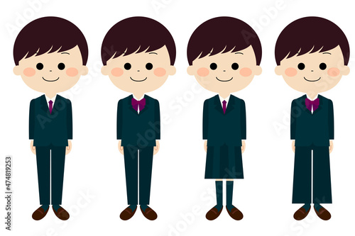 制服を着ている学生達
