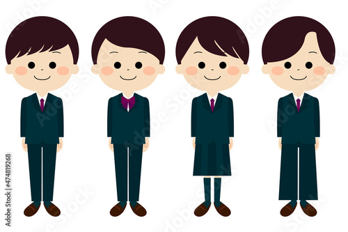 制服を着ている学生達