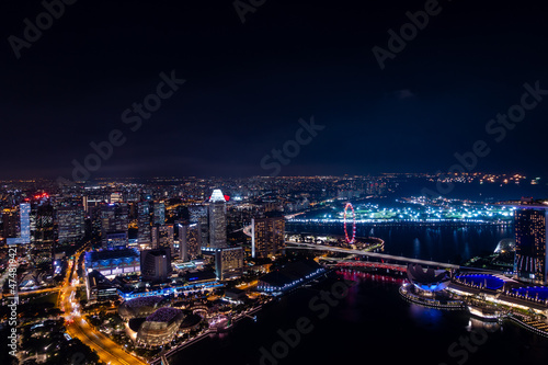 City view at Singapore central area at night. © hit1912
