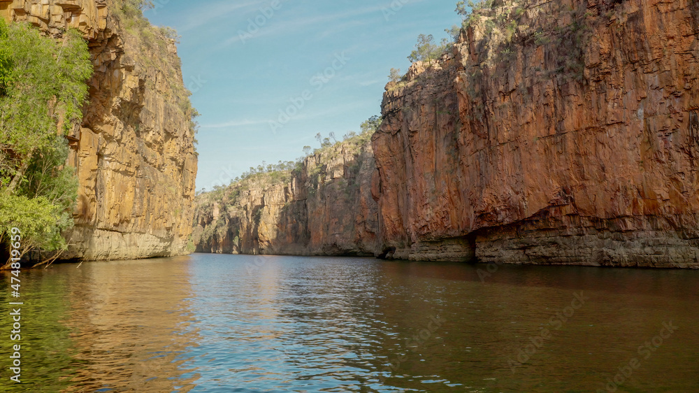 downstream view of the second gorge cliffs at katherine gorge