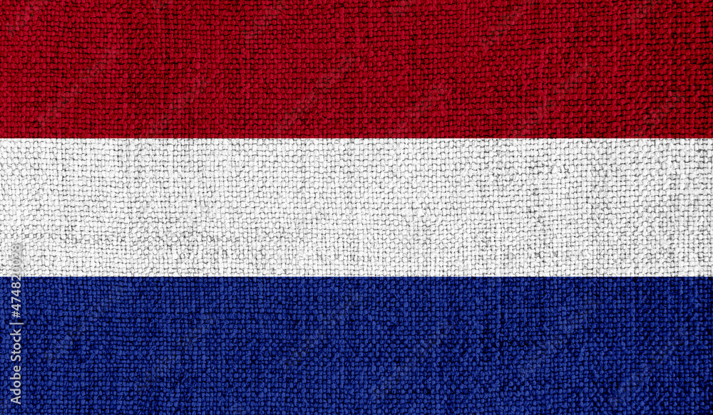 Netherlands flag on knitted fabric