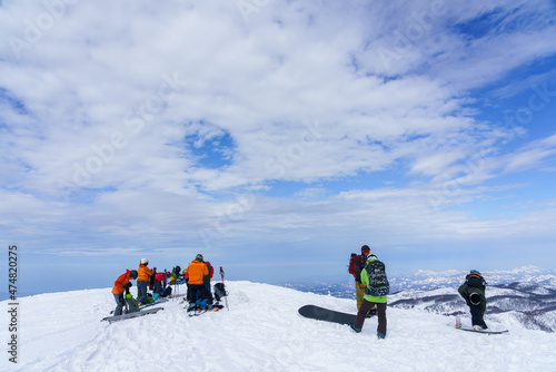 山スキー　信州鍋倉山山頂
