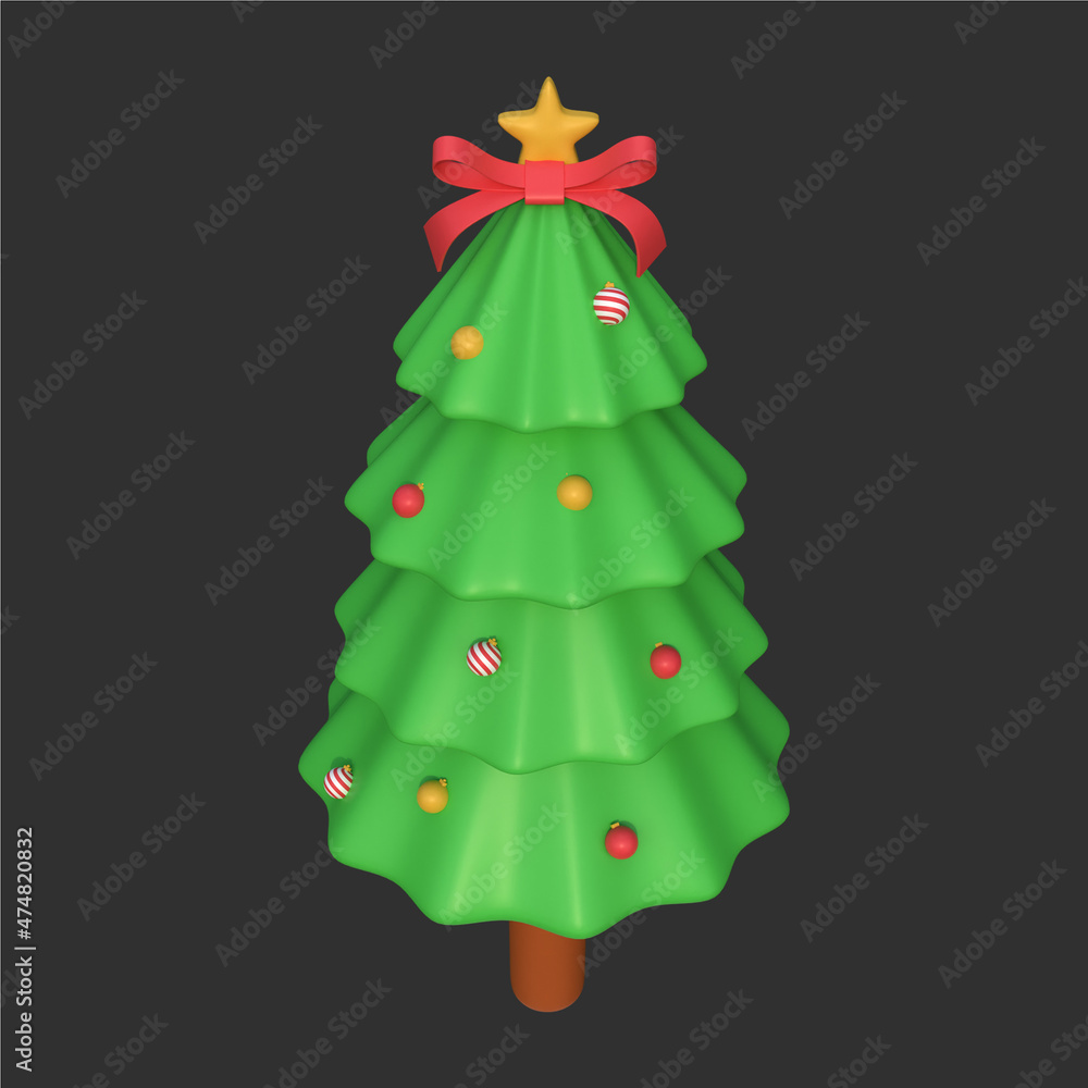 3D Christmas Gift Box Rendered on black background 3D Christmas Gift Box Rendered on black background