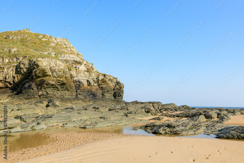 The Cap de Carteret in Europe, France, Normandy, Manche, in spring on a sunny day.