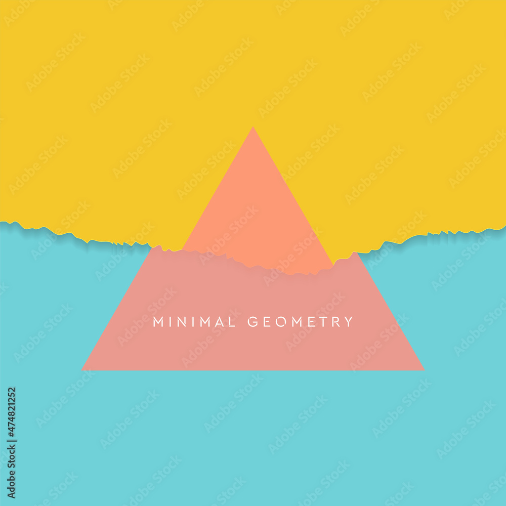 Pastel paper concept minimal background with ragged edge and triangle. Vector design Pastel paper concept minimal background with ragged edge and triangle. Vector design