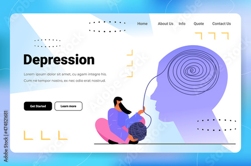 woman solving psychological problem in brain psychotherapy session treatment of stress addictions and mental problems