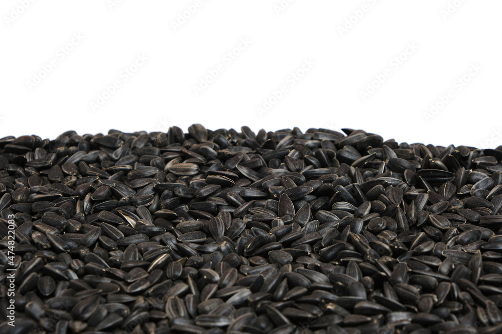 Sunflower seeds on a white background. Sunflower seeds on a white background.