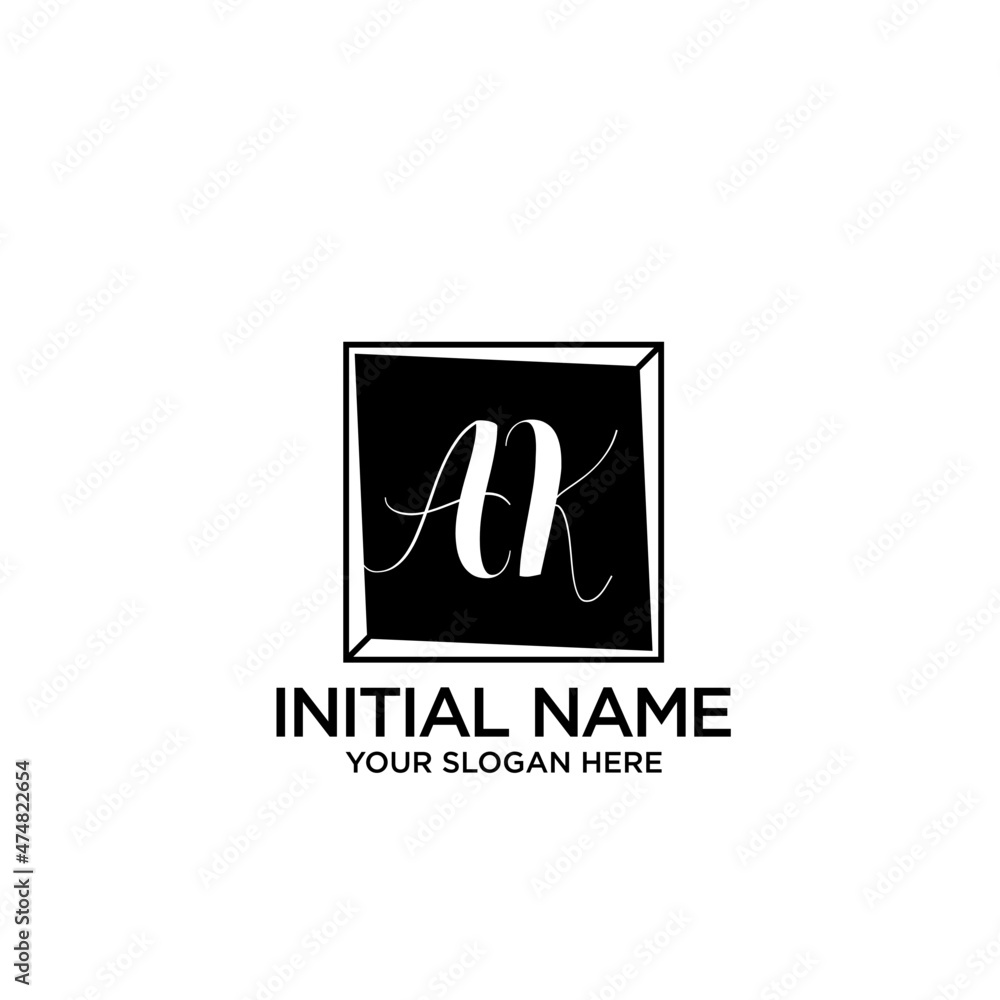 AK monogram logo template vector