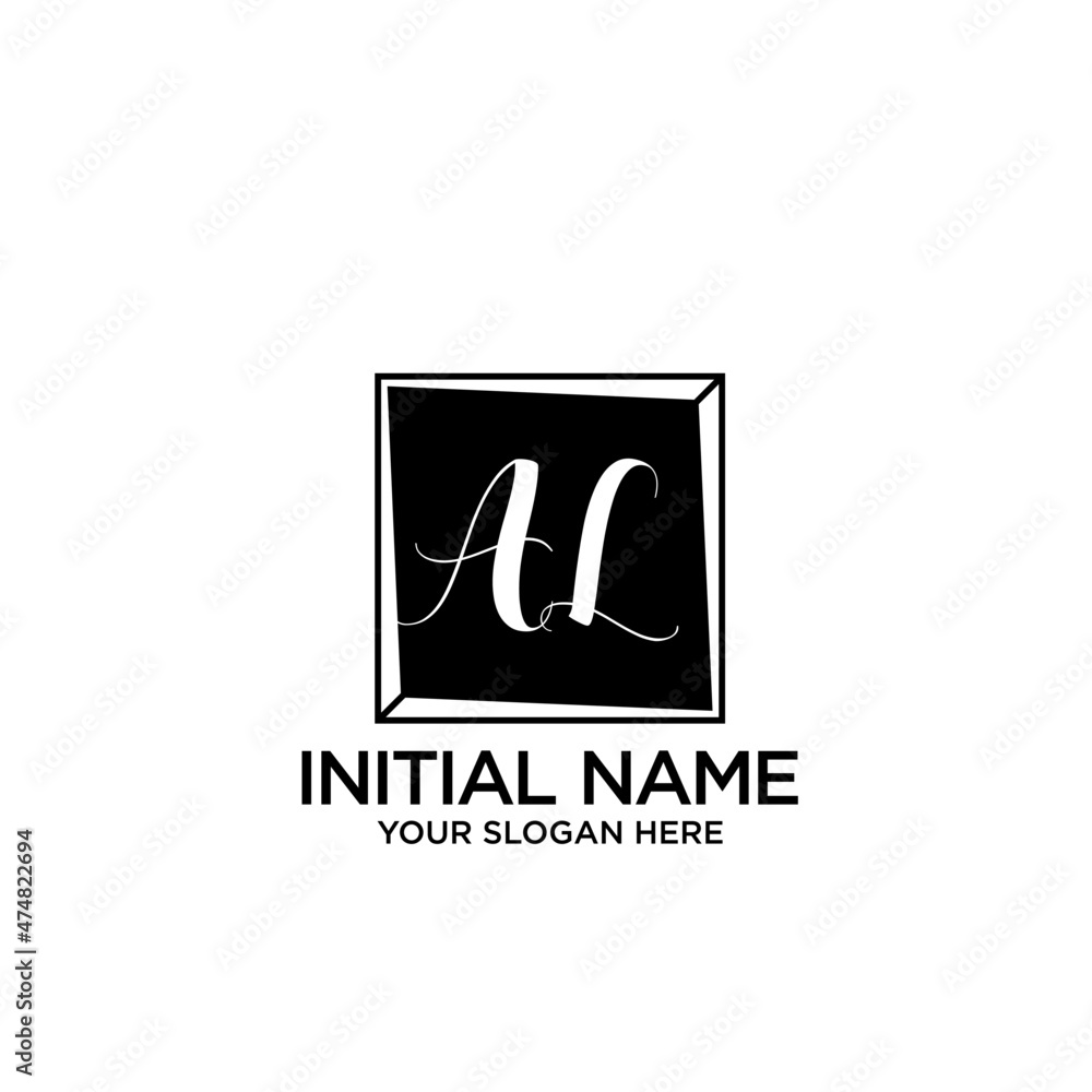 AL monogram logo template vector