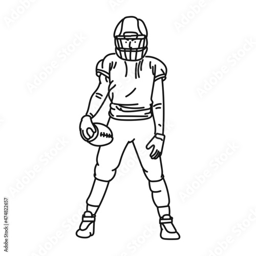 female line art posing american football style