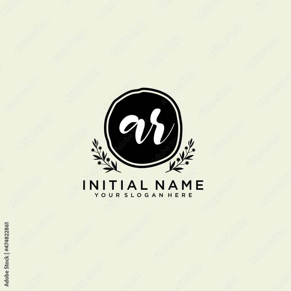 AR monogram logo template vector AR monogram logo template vector
