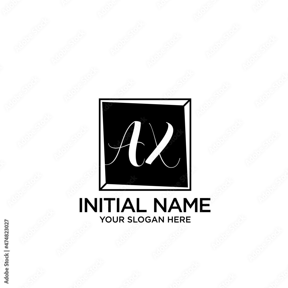 AX monogram logo template vector AX monogram logo template vector