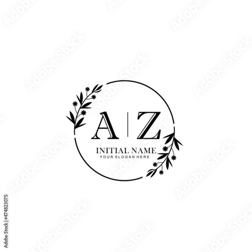 AZ Hand drawn wedding monogram logo	
