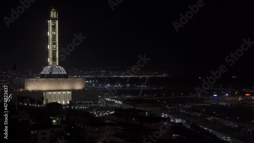 the great mosque of algiers by night photo