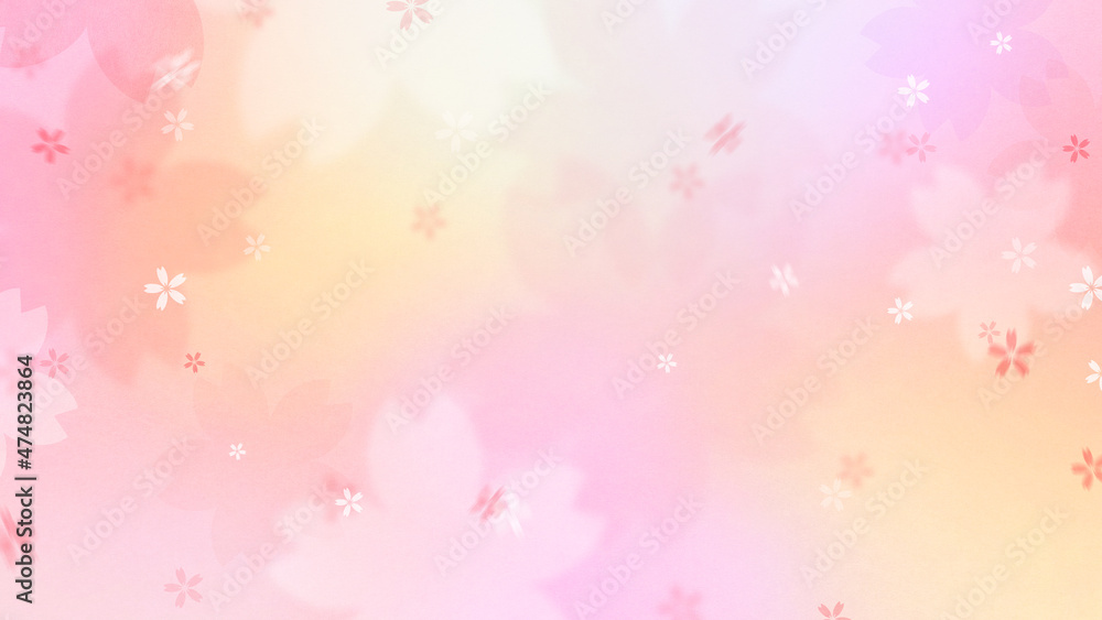 Pastel color background material using cherry blossoms