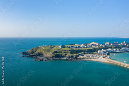 The Pointe du Roc of the city of Granville in Europe, France, Normandy, Manche, in spring on a sunny day.