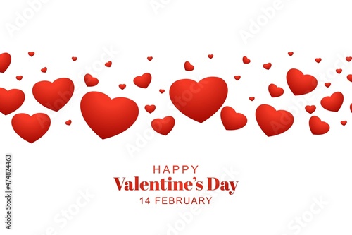 Decorative valentines day hearts with white background