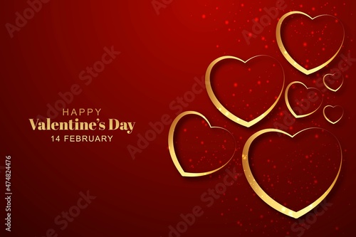 Decorative valentines day hearts beautiful card design photo