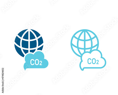 環境アイコン　地球　CO2　温暖化