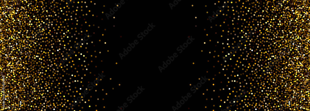 Abstract black and golden particles banner background