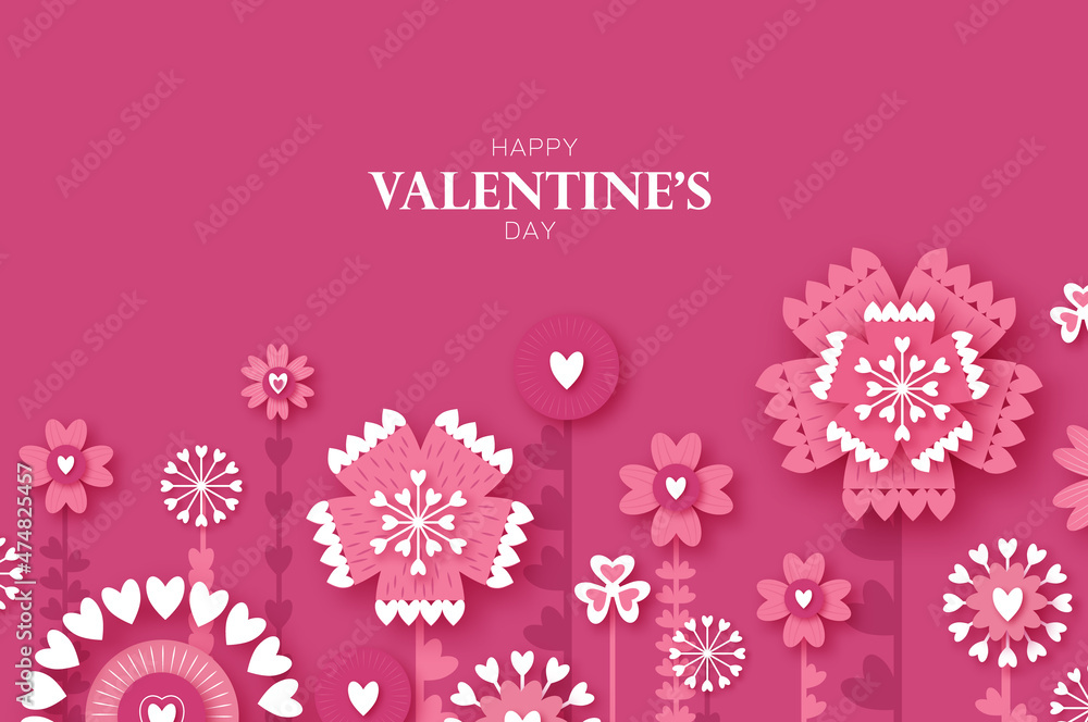 Happy Valentine's Day. Abstract Pink Floral Greeting card. International Happy Women's Day. 8 March holiday paper cut style, paper craft Flowers bouquet. Happy Mother's Day. Space for text. Vector Happy Valentine's Day. Abstract Pink Floral Greeting card. International Happy Women's Day. 8 March holiday paper cut style, paper craft Flowers bouquet. Happy Mother's Day. Space for text. Vector