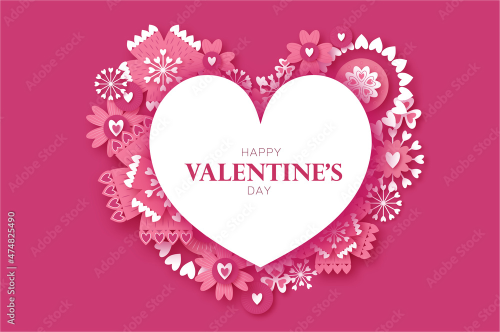 Happy Valentine's Day. Abstract Pink Floral Greeting card. International Happy Women's Day. 8 March holiday paper cut style. Heart paper craft frame Flowers. Happy Mother's Day. Space for text. Happy Valentine's Day. Abstract Pink Floral Greeting card. International Happy Women's Day. 8 March holiday paper cut style. Heart paper craft frame Flowers. Happy Mother's Day. Space for text.