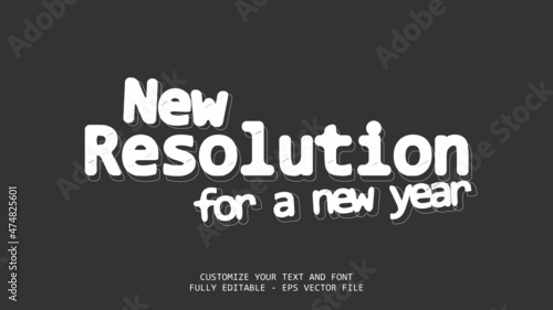 New Resolution For A New Year Editable Text Effect White v1