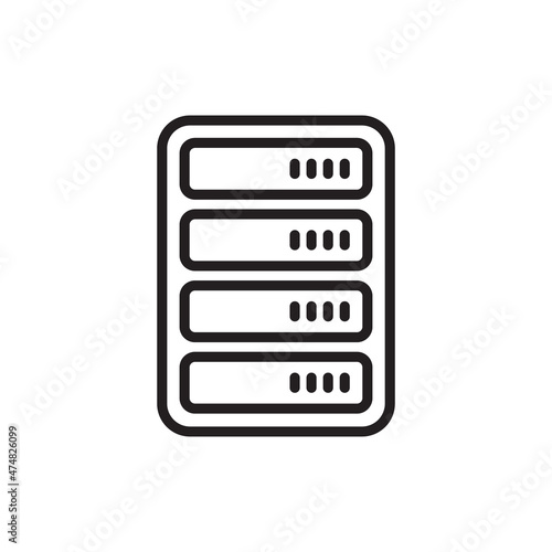 Server rack icon in vector. Logotype;
