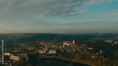 Wallpaper Mural fly over lake Tabor Czech autumn cold morning sunshine Torontodigital.ca