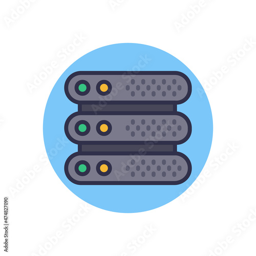 Server icon in vector. Logotype;