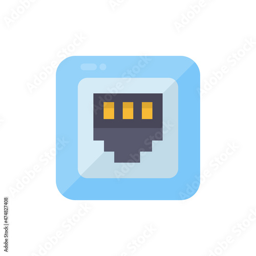 Network Port icon in vector. Logotype;