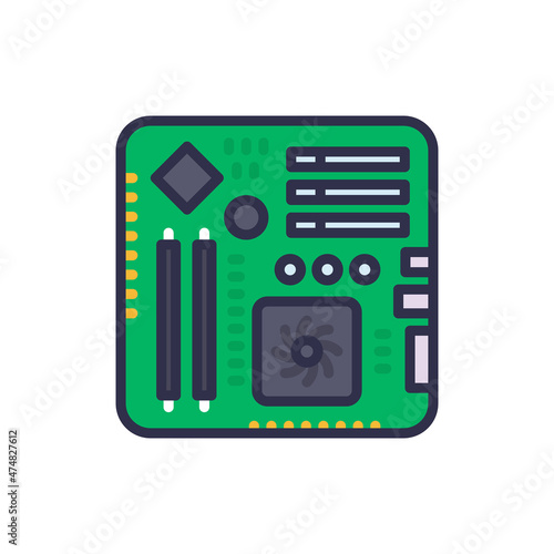 Motherboard icon in vector. Logotype;
