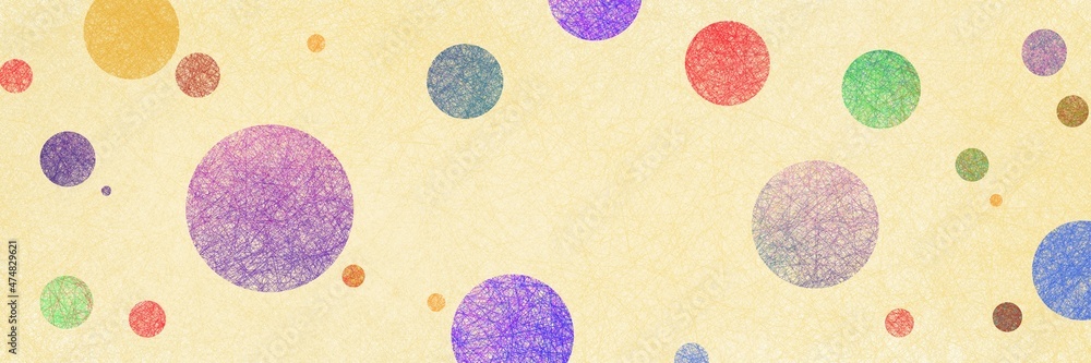 Abstract modern art background style design with circles and spots in colorful pink, blue, yellow, red, green, and purple on light beige or white background Abstract modern art background style design with circles and spots in colorful pink, blue, yellow, red, green, and purple on light beige or white background