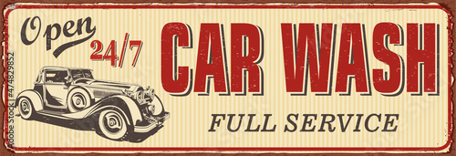Vintage  Car Wash metal sign.