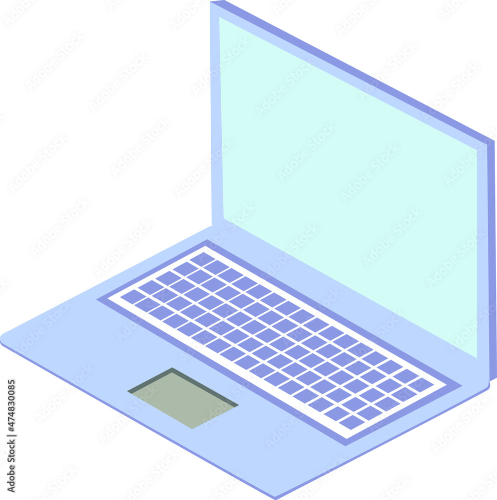 blue pastel laptop, suitable fot technology industry illustration blue pastel laptop, suitable fot technology industry illustration