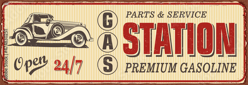 Vintage Gas Station metal sign.