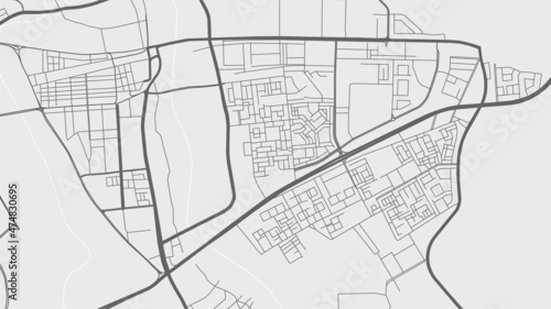 Urban city map of Khamis Mushait. Vector poster. Black grayscale street map. photo
