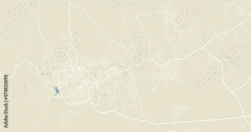 Abha vector map. Detailed map of Abha city administrative area. Cityscape urban panorama.