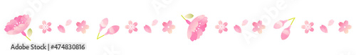 桜の罫線のベクターイラスト(ライン,線)
