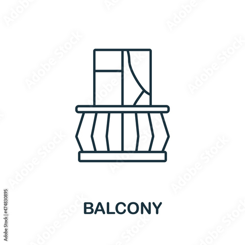Balcony icon. Line element from balcony collection. Linear Balcony icon sign for web design, infographics and more.