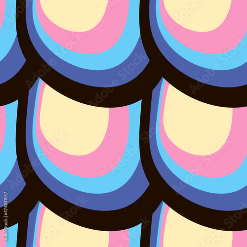 Illustration A seamless pattern on a square background - the scales of a fish, mermaid or dragon. Design element