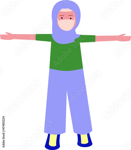 women stretching aerobic using mask