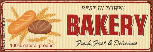 Vintage Bakery metal sign.