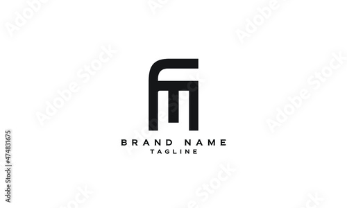 FM, MF, Abstract initial monogram letter alphabet logo design
