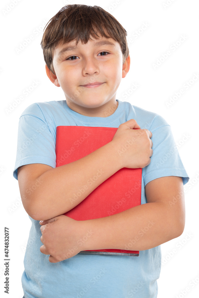 Young student child kid little boy isolated on white portrait format Young student child kid little boy isolated on white portrait format