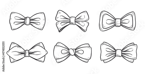 Slika na platnu Tie bow doodle sketch
