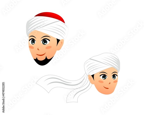 Illustration of Muslim men wearing turban
